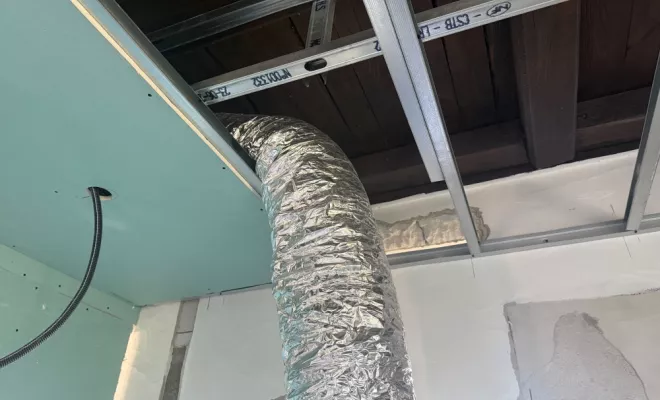 Pose de système de climatisation gainable à Calcatoggio, Ajaccio, Planet Clim